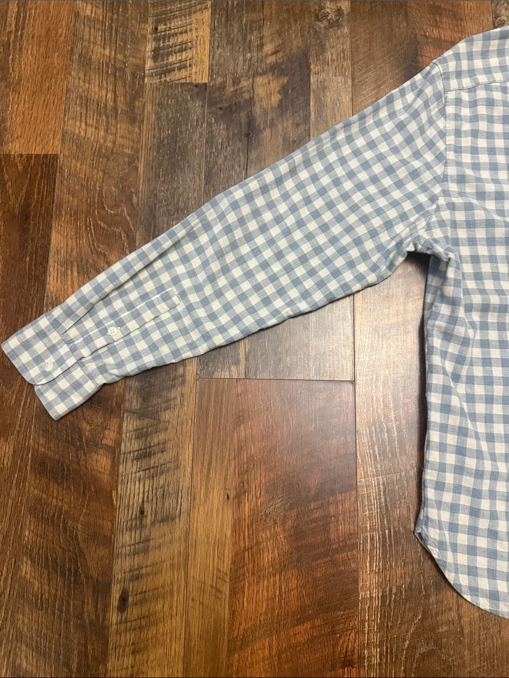 J.Crew Blue White Gingham Button Down Shirt Men’s XL Cotton Long Sleeve